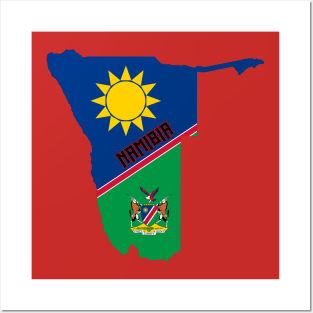 Namibia flag & map Posters and Art